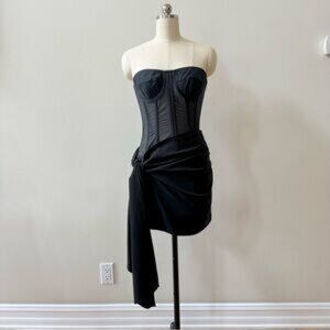 Dolce&Gabbana Draped Skirt Strapless Corset Dress